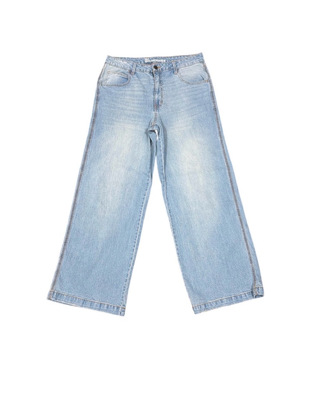 No Boundaries Wide Leg Jeans Women’s Size 12 Light Wash High Rise Denim